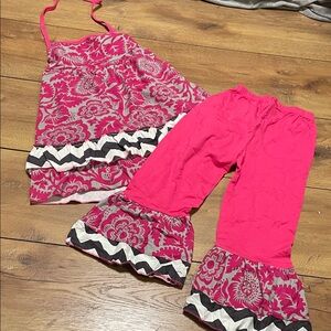 Charming Pink and Gray Kids Floral Set
